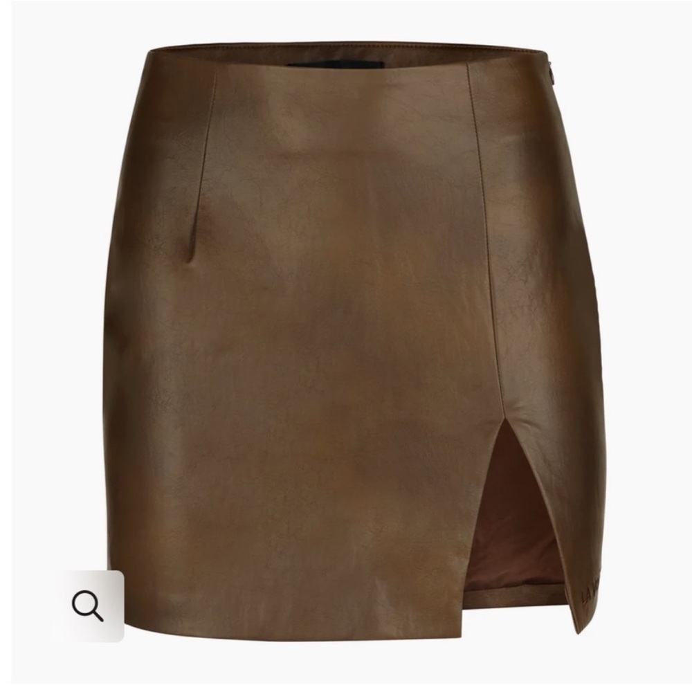 Chocolate Brown Pencil Mini Skirt with Slit
